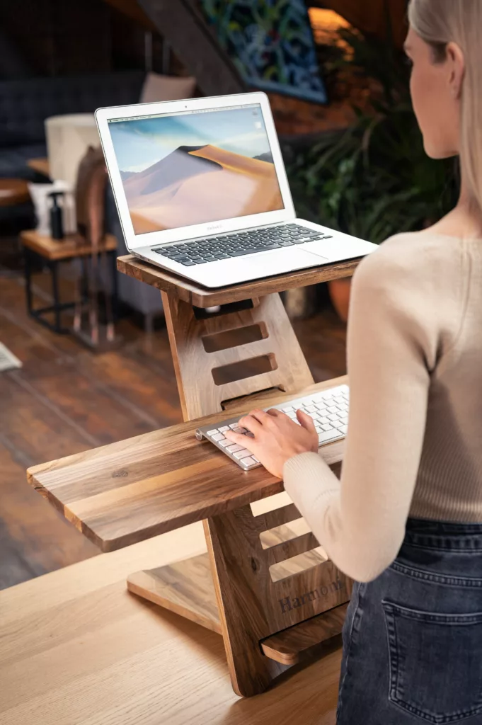 Elevated standing desk for a home office